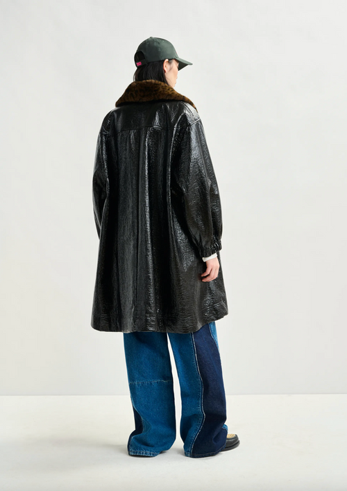 Iom Faux Fur Collar Coat