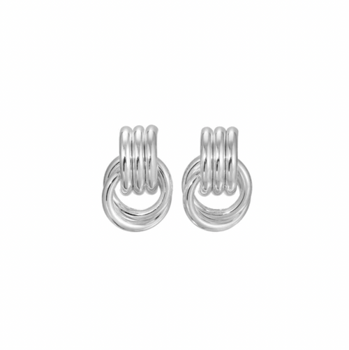 Mini Knot Silver Earrings