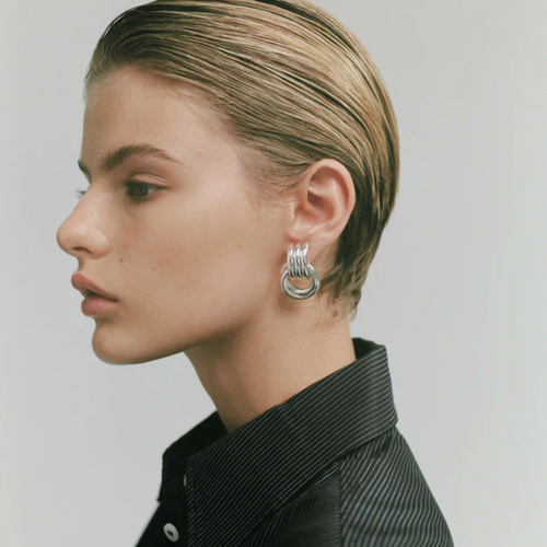 Mini Knot Silver Earrings