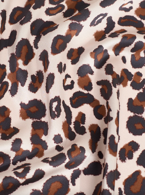 "Spot Chic" Silk Bandana Scarf - Blush Leopard