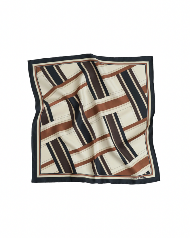 Lost Pattern x Leatherology Silk Square Scarf - Neutral