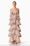 Sola Polkadot Tiered Maxi Dress