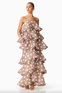 Sola Polkadot Tiered Maxi Dress