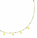 Beaded Necklace with CZ Drops - Yellow/Jade