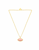 Pink Jade Eye Pendant Necklace