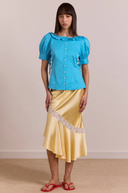 Delphia Satin Midi Skirt