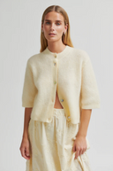 Andrea Rib Knit Cardigan Alabaster Gleam