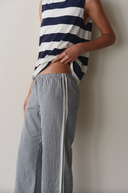 The Cotton Gingham Stripe Crop Pant