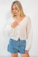 Cornelia Cropped Cardigan - White