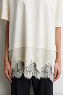 Vaccara Lace Tee Egret