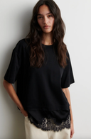 Vaccara Lace Tee Black