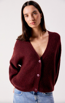 East Cardigan Burgundy Melange