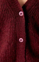 East Cardigan Burgundy Melange
