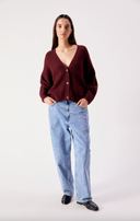 East Cardigan Burgundy Melange