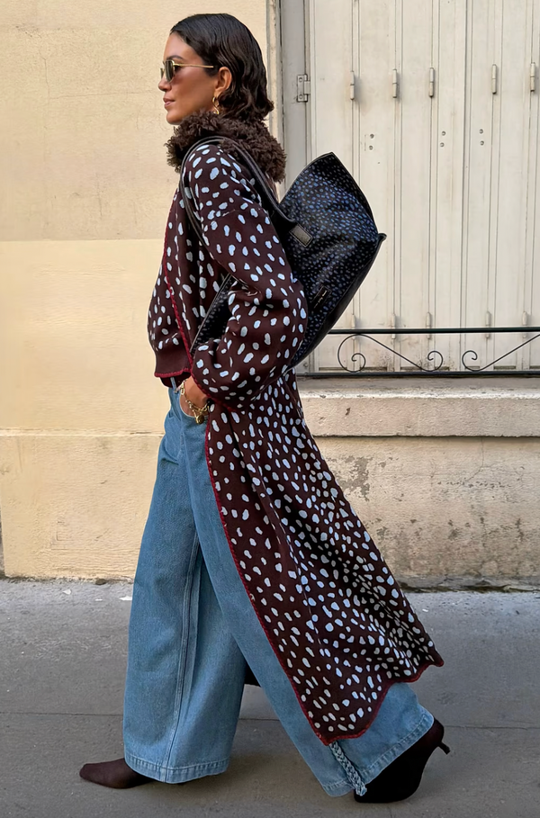 Chocolate Deer Long Cardigan