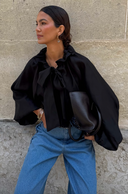 Black Ruffle Shirt