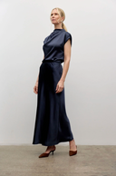 Satin Slip Skirt Navy