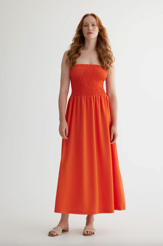 Ruched Top Maxi Dress