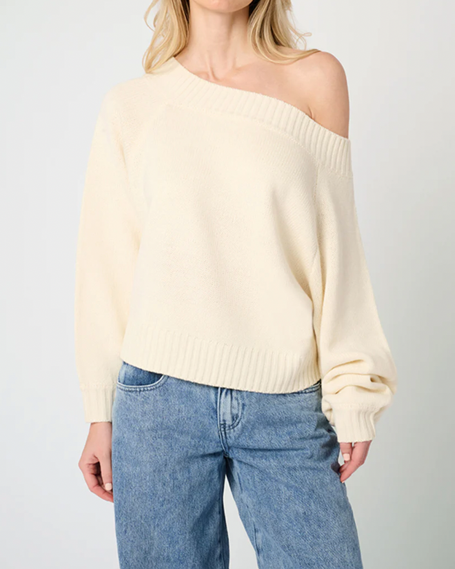 Off Shoulder Sweater Ivory