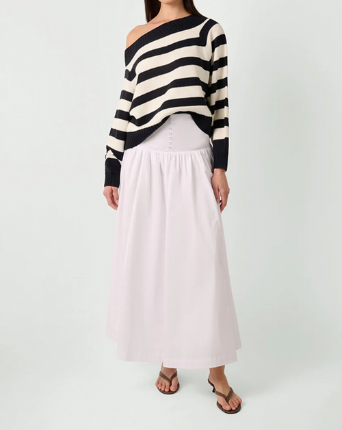 Off Shoulder Sweater Striped