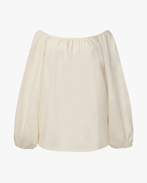 Off the Shoulder Linen Blend Top