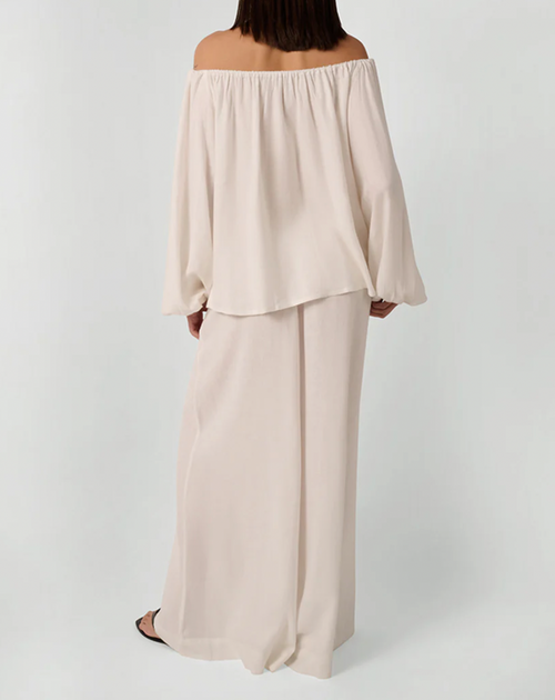 Off the Shoulder Linen Blend Top