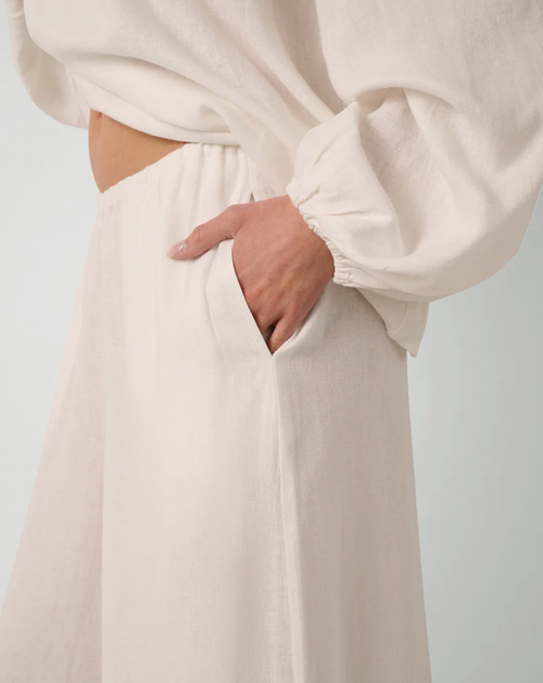 Wide Leg Linen Blend Pants