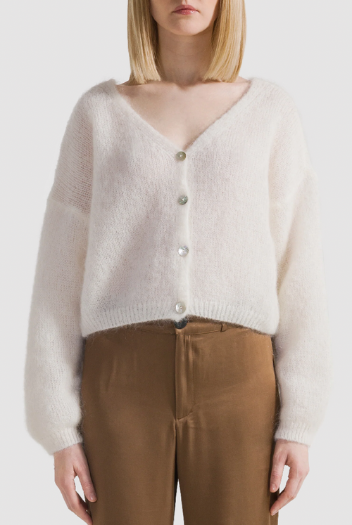 Cornelia Cropped Cardigan - White