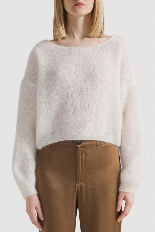 Cornelia Cropped Cardigan - White