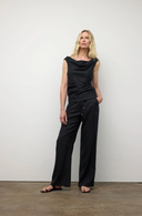 Linen Blend Drop Shoulder Top