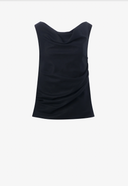 Linen Blend Drop Shoulder Top