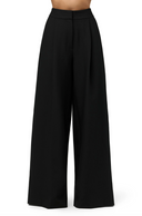 Bi Stretch Suiting Pleated Wide Leg Pant