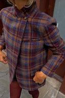 Check Fold Over Blazer