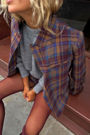 Check Fold Over Blazer