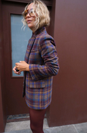Check Fold Over Blazer