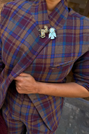 Check Fold Over Blazer