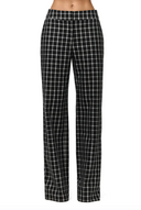 Large Check Suiting Wide Leg Pants
