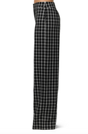 Large Check Suiting Wide Leg Pants