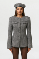 Suiting Herringbone Sculpt Blazer