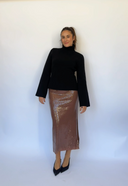 Sequin Midi Skirt Tawny