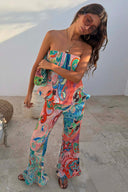Blue Mari Plisse Trousers