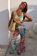 Blue Mari Plisse Trousers