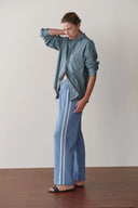 The Eco-Terry  Stripe Crop Pant Cornflower