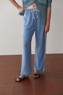 The Eco-Terry  Stripe Crop Pant Cornflower