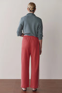 The Eco-Terry Stripe Crop Pant Raspberry