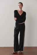 The Linen Crop Racer Stripe Pant